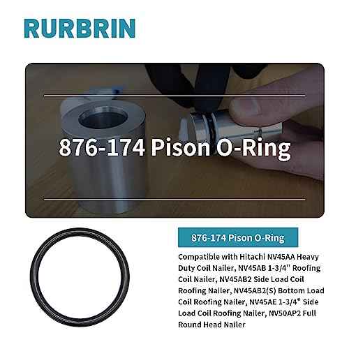 (10 PCS) 876-174 Piston O-Ring Part Compatible with Hitachi NV45AA NV45AB NV45AB2 NV45AB2(S) N5008AC N5010A NT50A NT65A2 Nailers