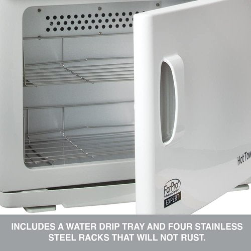 ForPro Professional Collection Expert Double Hot Towel Warmer, 46L Extra Large Capacity, Holds 48 Towels, Rust Resistant Towel Heater with Stainless Steel Racks, 25.5" H x 17.75" W x 11" D, White