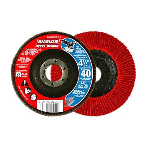 Diablo Steel Demon Flap Disc with Standard Hub for Metal, Fast Material Removal & Polishing - Ultra Coarse, 40-Grit, 4-1/2" Diameter, 7/8" Arbor, Type 29 Hub - DCX045040N01F