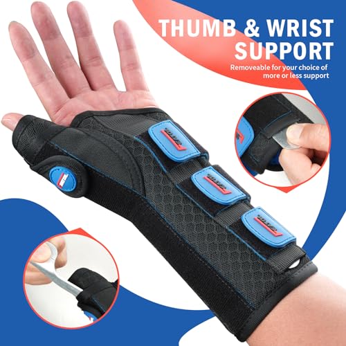 FEATOL Small/Medium Right Hand Thumb Spica Wrist Brace for De Quervain's & Carpal Tunnel