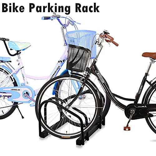WALMANN 2 Bikes Floor Bike Stand, Bike Parking Rack Garage Bike Storage Stand Indoor/Outdoor 22-28" Wheel Stand, Max. Tire Width 2.1"