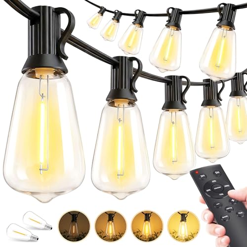 MGVIH 100ft Remote Dimmable Waterproof Outdoor String Lights with 37 LEDs
