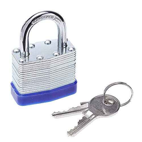 Laminated Steel Key Lock, 1-9/16 in. Wide Body, 2 Padlocks Keyed Alike