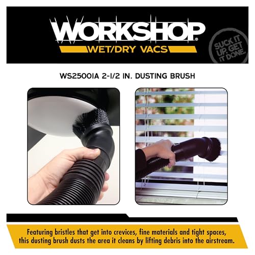 WORKSHOP Wet/Dry Vacs WS25001A 2-1/2-in. Dusting Brush Vacuum