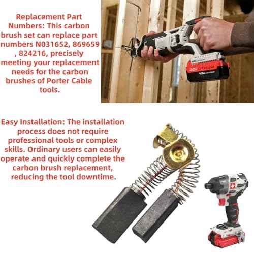 4 pack N031652 Replaces Routers Brush Pair N031652, 869659, 824216 Fits Porter Cable 6302 6902 690LR 691 6912 694917