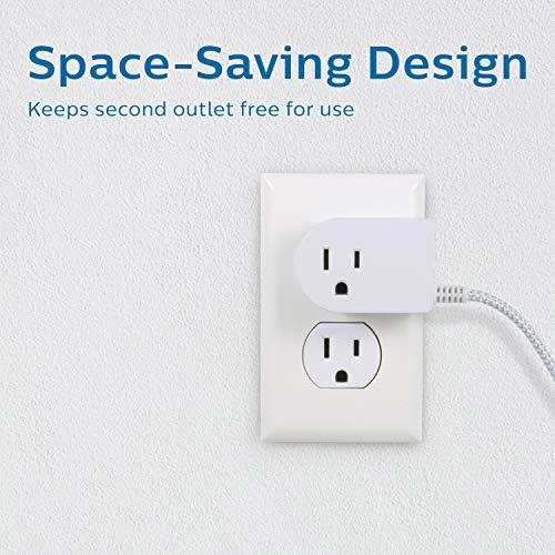 Philips 6 Ft Grounded On/Off Switch with Braided Cord - Tabletop, Wall Mountable