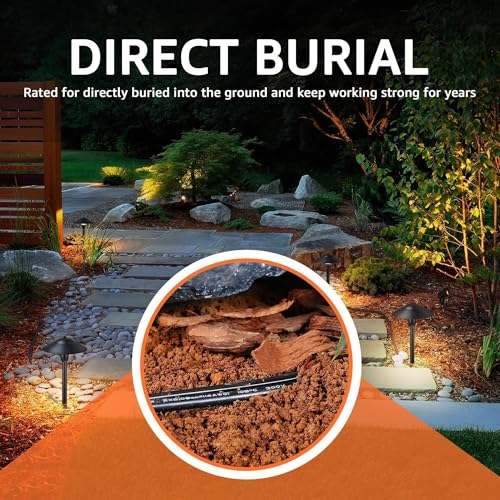 SUNVIE 12-Gauge Low Voltage Landscape Wire 250FT Pure Copper Cable
