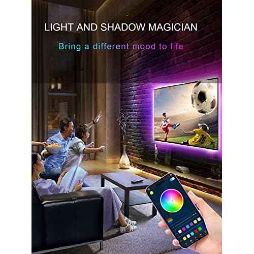 LED Lights for TV, 16.4ft LED Lights for 45-75 Inch TVs, RGB TV Backlight Behind, Music Sync Bluetooth APP & Remote Control Strip Lights USB Powered for Bedroom, Gaming, Home D?cor