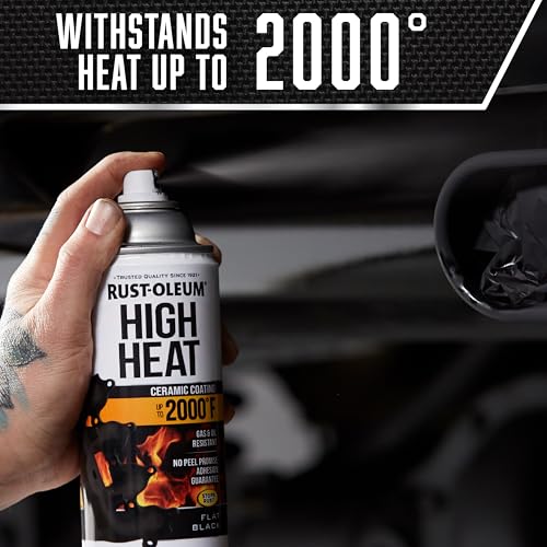 Rust-Oleum High Heat Spray Paint Flat Black 12oz - Automotive Heat Resistant Coating