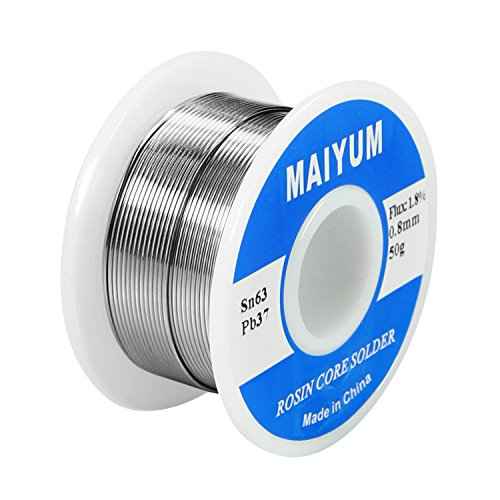 63-37 Tin Lead Rosin Core Solder Wire for Electrical Soldering (0.8mm 50g)