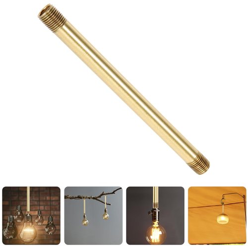 M10 Copper Threaded Extension Rod for DIY Lamp Kits, Pendant Light, and Table Lamp Repair - 7.87 Inch Golden Hardware Part