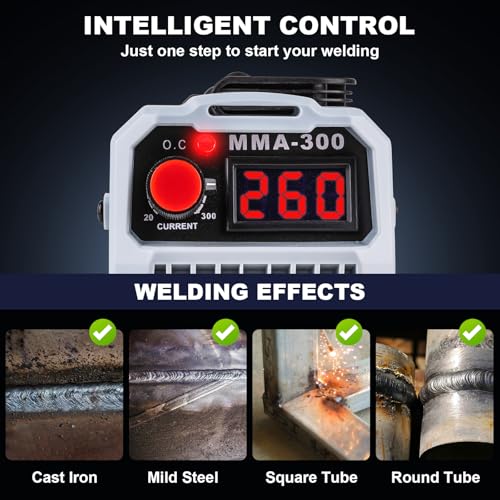 BetyBedy Mini Stick Welder, Portable Welding Machine, 110V MMA-300Amp Welder Machine with Hot Start, Arc Force, Anti-Stick, IGBT Inverter Electric Welding Machine for 1/16"-1/8" Rod ARC Welder