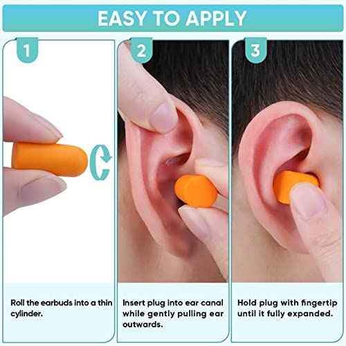 TICONN 40 Pairs Ear Plugs, 32dB Noise Reduction Earplugs for Sleeping Hearing Protection Travel Study Concentration Construction Site (40 Pairs)