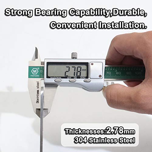 245mm Stainless Steel Flat Brackets Set with Screws - 4 Pack