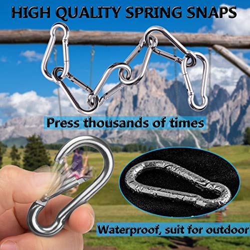 Ekunbuy 2.36 Inch Stainless Steel Spring Snap Hooks 8pcs Heavy Duty Rope Connectors