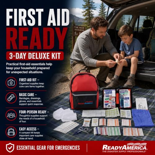 Ready America 4-Person Deluxe 72-Hour Emergency Kit Backpack
