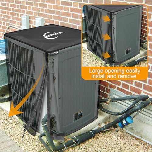Kipiea 2-in-1 Outdoor AC Unit Cover 30"W x 30"D x 32"H Waterproof Mesh & Top