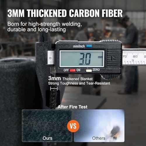 VEVOR Carbon Felt Welding Blanket 4 Pack, 37" x 36" Flame Retardant Welding Blanket, Up To 1800¡ÆF Heat Resistant Blanket Set, Cuttable Carbon Fiber Fire Retardant Insulation Welding Mat Pad