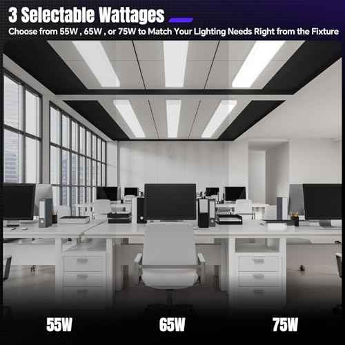 4FT LED Wraparound Light 75W/65W/55W, 8250lm/7150lm/6050lm, 3000K/4000K/5000K 4 Foot LED Wrap Light Fixture,Flush Mount Office Ceiling Light for Garage Workshop, Fluorescent Light Replacement, ETL