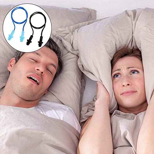 Bememo 20 Pairs Corded Ear Plugs Reusable Silicone Earplugs with String Shooting Range Swimming Noise Cancelling Reduction Hearing Protection for Sleep Work Construction