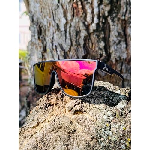 IBEX The STEEZE Safety Sunglasses, Polarized, ANSI Z87+ Certified, Ultra UV 400 Protection, Mirror Lenses and Flexible Black Frame, Men, Women, Outdoor/Sports, Surf, Construction, Work, PPE