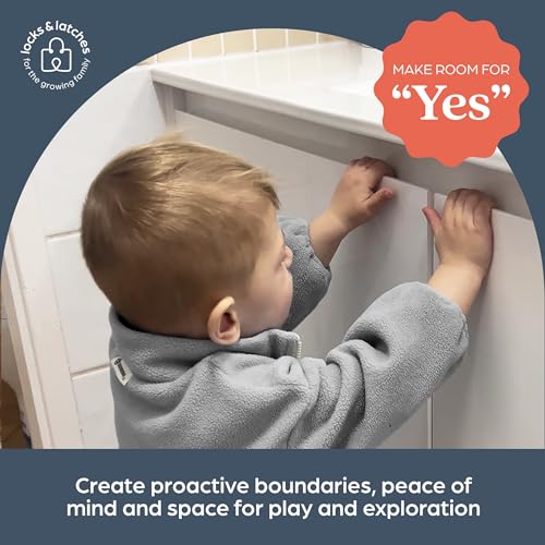 Dreambaby Adhesive Mag locks (8-Pack 1 Key) - Child Proofing Cabinet Magnetic Latches - White- Model L859