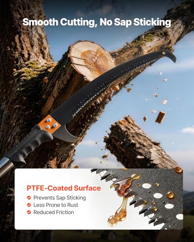 VEVOR Pro Extendable Pole Saw with Scissors - 7.3 to 27 ft Tree Pruner & Branch Trimmer