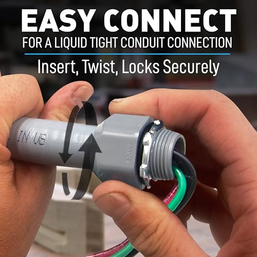 Sealproof Power Whip Assembly 6 ft 1/2-Inch Liquid Tight Flexible Electrical Conduit Kit
