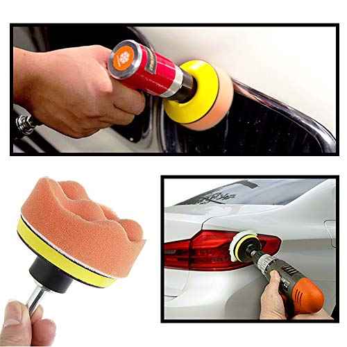CANOPUS Car Polishers and Buffers Kit, 11-PCs Polishing Pad Kit, 3-in Polishing Wheel for Drill, Buffing Pads for Car Detailing, Sanding, Polishing, Waxing & Sealing Glaze