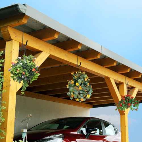 Rafter Hanger Large S Garage Hooks Bike Storage System Holder Organizer, with Non Slip Coating, for Organizing Hanging Basket, Ladders,Bicycle Wheel,Ropes and Bulk Items (12Pack, Orange)