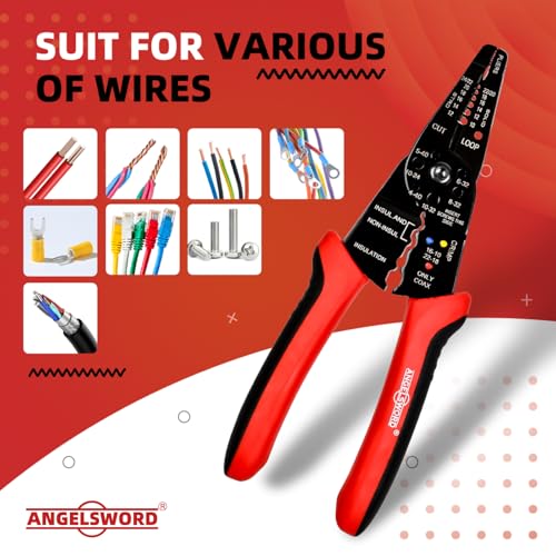 8-Inch Wire Stripper, Cutter, Crimper for Electrical Work - ANGELSWORD