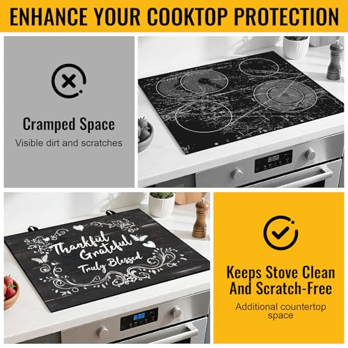 Grateful NYZE Stove Top Cover Mat 28.5x20.5 in – Heat-Resistant Glass Cooktop Protector
