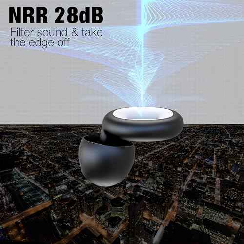 Ear Plugs for Sleeping, Noise Cancelling & Motorcycle Wind Noise - Reusable Earplugs & Hearing Protection in Soft Flexible Silicone for Sleep, Concerts or Focus - NRR 28db Earplugs, 8 Tips S/M/L/XL