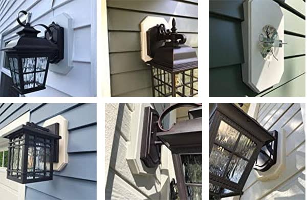 iMBAPrice IMBA-8141DBL UL Listed White Vinyl Siding Lamp Mounting Kit with Built-in Electrical Box for 1/2 Inch Outdoor Double 4" Siding, 1-Pack