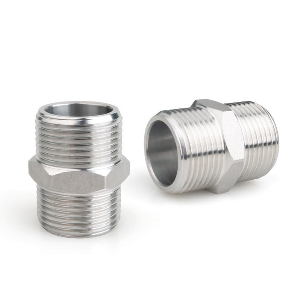 2PCS Shower Hose Extension Connector, Male NPT 1/2 to Male NPT 1/2 Shower Hose Extender Fitting Extra Long Joint, Used to Connect Two Hoses