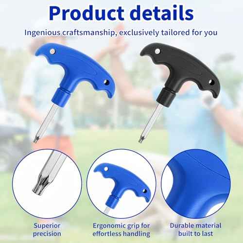 2 Pcs Golf Torque Wrench Tool - Stainless Steel Portable Golf Driver Club Adjustment Tools with Plastic Handle for T25 (Blue) and T20 (Black)