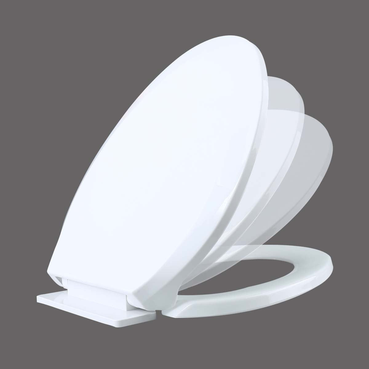 Renovators Supply Manufacturing White Plastic Soft Close Toilet Seat Elongated Slow Close Toilet Seat With Adjustable Mounting Hardware