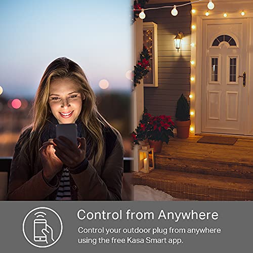 Kasa Smart Outdoor 2-Socket Wi-Fi Smart Plug - Weatherproof, App & Voice Control