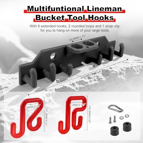 CNQLIS Lineman Tool Board with Bucket Hooks - Black Lineman Tool Organizer for Bucket Truck