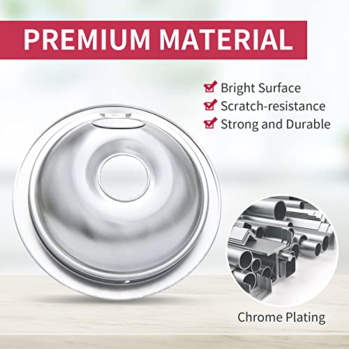 COZZIVITA Frigidaire/Kenmore Chrome 4-Pack 6in & 8in Stove Drip Pans for Electric Range