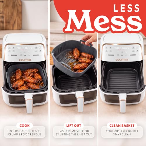 Gourmia Silicone Air Fryer Liners 3-Piece Set with Egg Bite & Muffin Mold