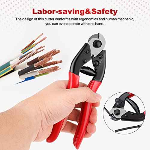 Bike Cable Cutter, Heavy Duty Stainless Steel Cable Cutter, Wire Rope for Deck Stair Railing Strong Thick Seal Metal Fencing Bicycle Bike Brake Cutter With 10 Pcs Ferules CR12, CT1