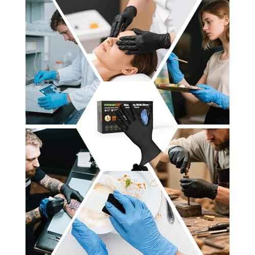TREEGO 6 Mil Nitrile Gloves ? Medical Grade Heavy Duty Disposable Gloves, Latex & Powder Free, Chemical Resistant