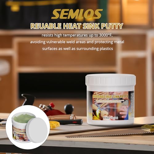 Semlos Heat Blocking Putty Jar (1), The Moldable & Reusable Solder Heat Insulation Clay, Heat Barrier for Installing Sight Glasses, TXV Valves, Directional Valves et al£¨12 oz£©