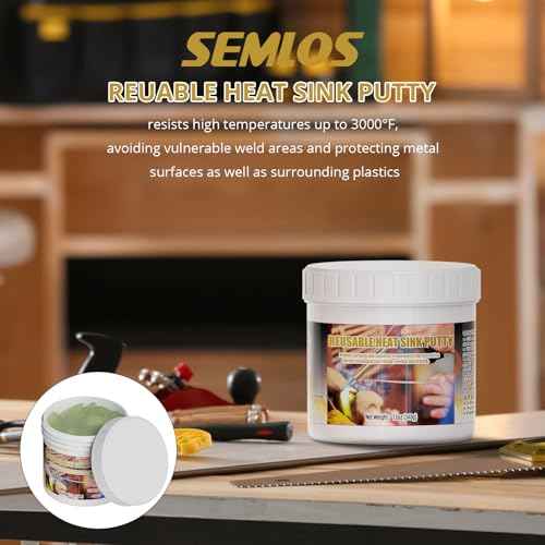 Semlos Heat Blocking Putty Jar (1), The Moldable & Reusable Solder Heat Insulation Clay, Heat Barrier for Installing Sight Glasses, TXV Valves, Directional Valves et al£¨12 oz£©