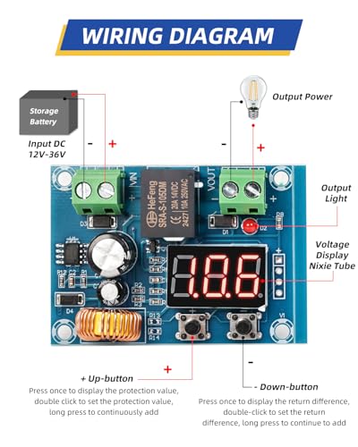 12V-36V DC Over-Discharge Protection Module 2 Pack - Battery Voltage Protector Switch