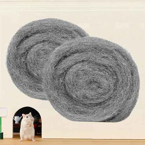 32FT Steel Wool Roll, antfees Steel Wool Fill Fabric Roll, Coarse Wire Wool Hardware Cloth DIY Kit, Gap Blocker for Holes Wall Cracks Vents in Garden House Garage (2 Rolls)