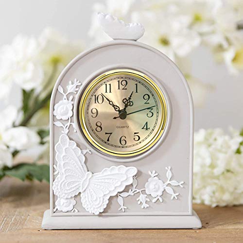 HILLHOME Mini Round Quartz Clock - 3.5 Inch Gold Dial with Bezel, Arabic Numerals, Fits 3-inch Hole, Gold