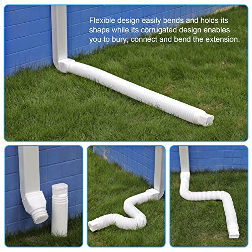 White Rain Gutter Downspout Extenders 2-Pack, Flexible, Extendable from 21 to 68 Inches