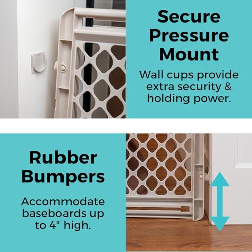 Toddleroo by North States Sand Adjustable Baby Gate for Stairs & Doorways, 26-42 Inches Wide, 26 Inches Tall, Made in USA